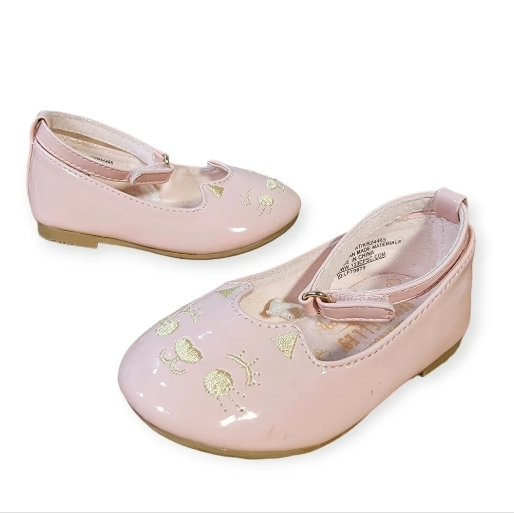Seychelles Pink Vegan Patent Leather Kitty Cat Shoes Ankle Strap Size 5